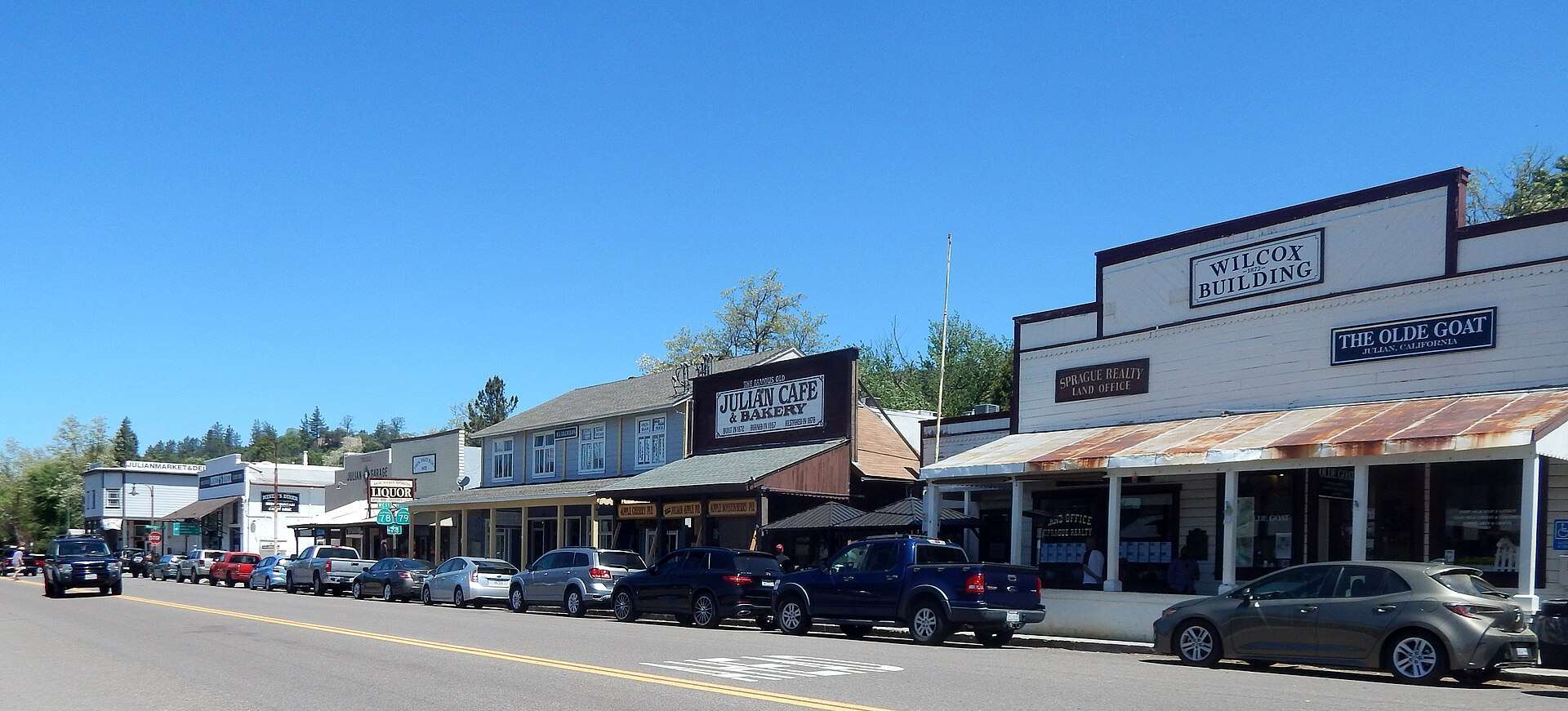 The old storefronts of Julian's Main Street
