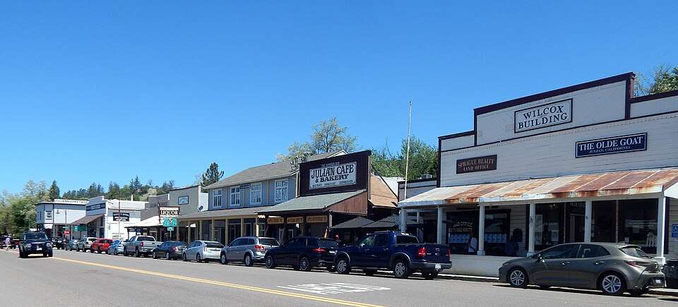The old storefronts of Julian's Main Street